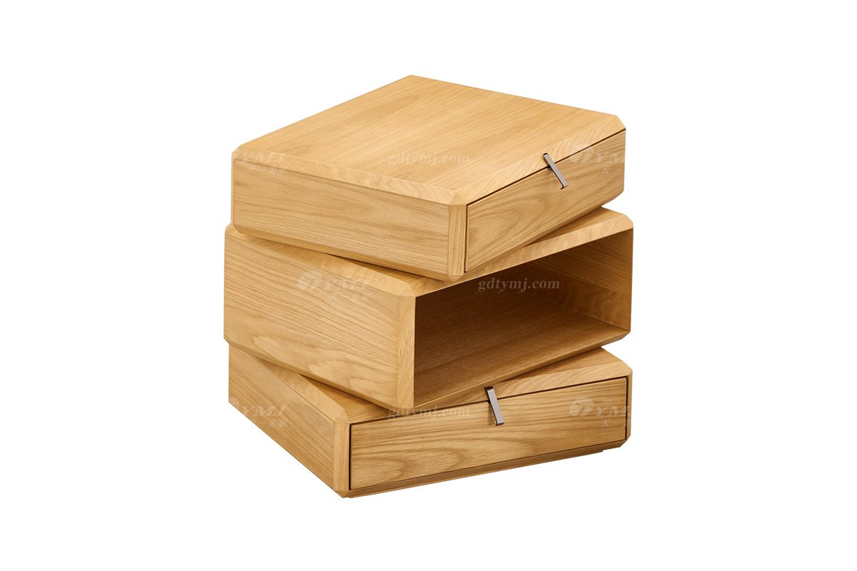 时尚91精品久久久久久水蜜桃意式极简家具别墅大宅创意白橡木色床头柜