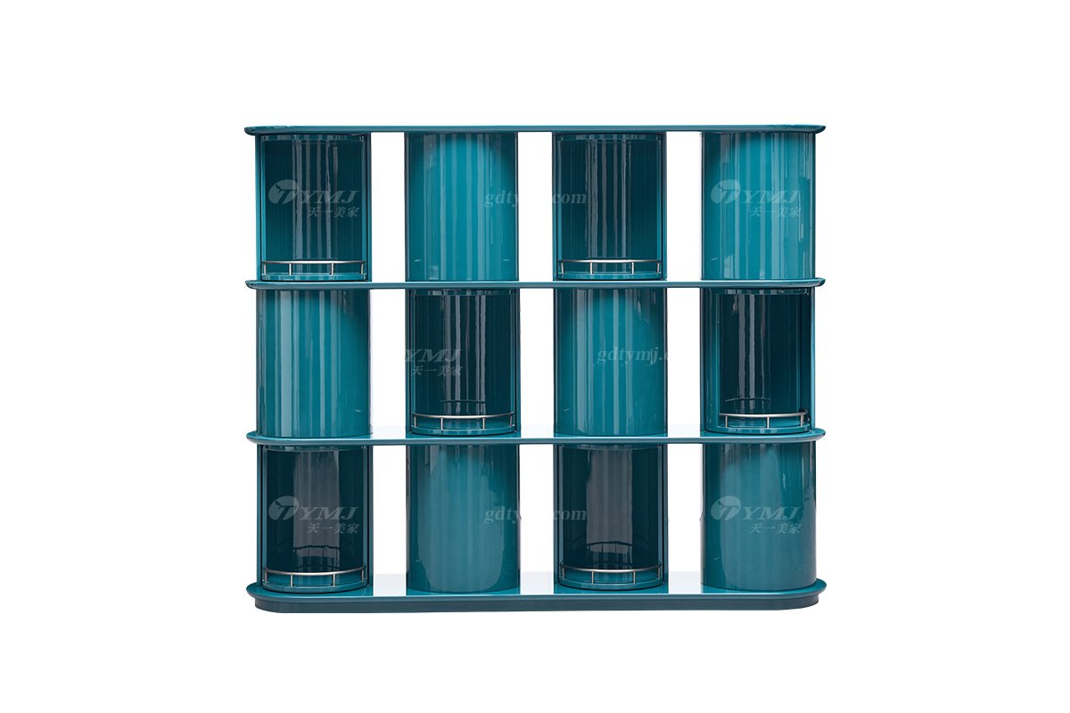 时尚91精品久久久久久水蜜桃意式极简家具别墅大宅大气墨绿色亮光旋转酒柜