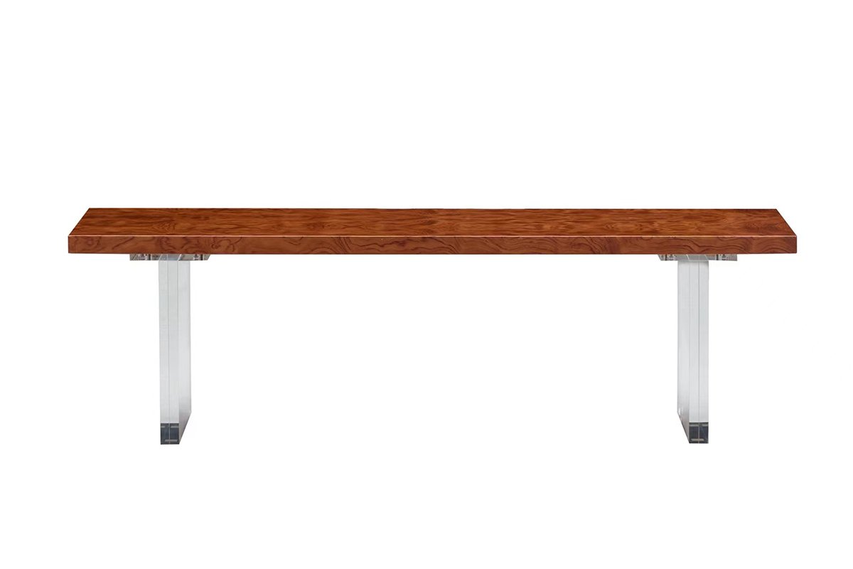 时尚91精品久久久久久水蜜桃现代简约家具别墅家用奢华亚克力脚+非洲花梨长茶凳