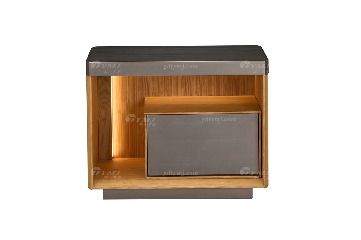 时尚91精品久久久久久水蜜桃现代简约家具别墅家用奢华枪黑拉丝金属床头柜