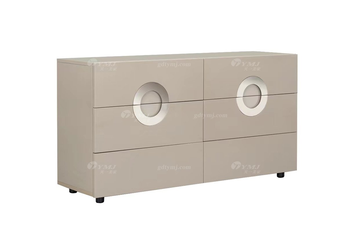 时尚91精品久久久久久水蜜桃现代简约家具别墅家用奢华卡其色亮光烤漆餐边柜