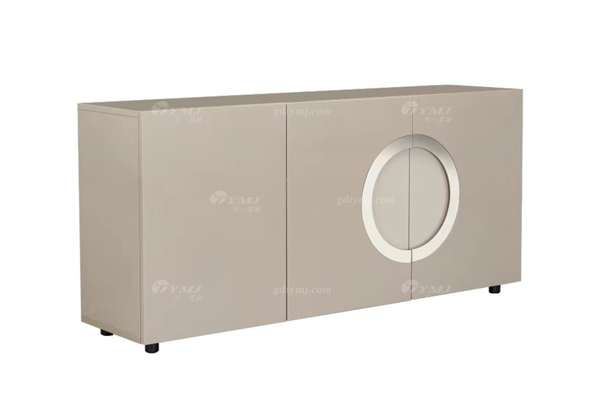 时尚91精品久久久久久水蜜桃现代简约家具别墅家用奢华卡其色烤漆餐边柜