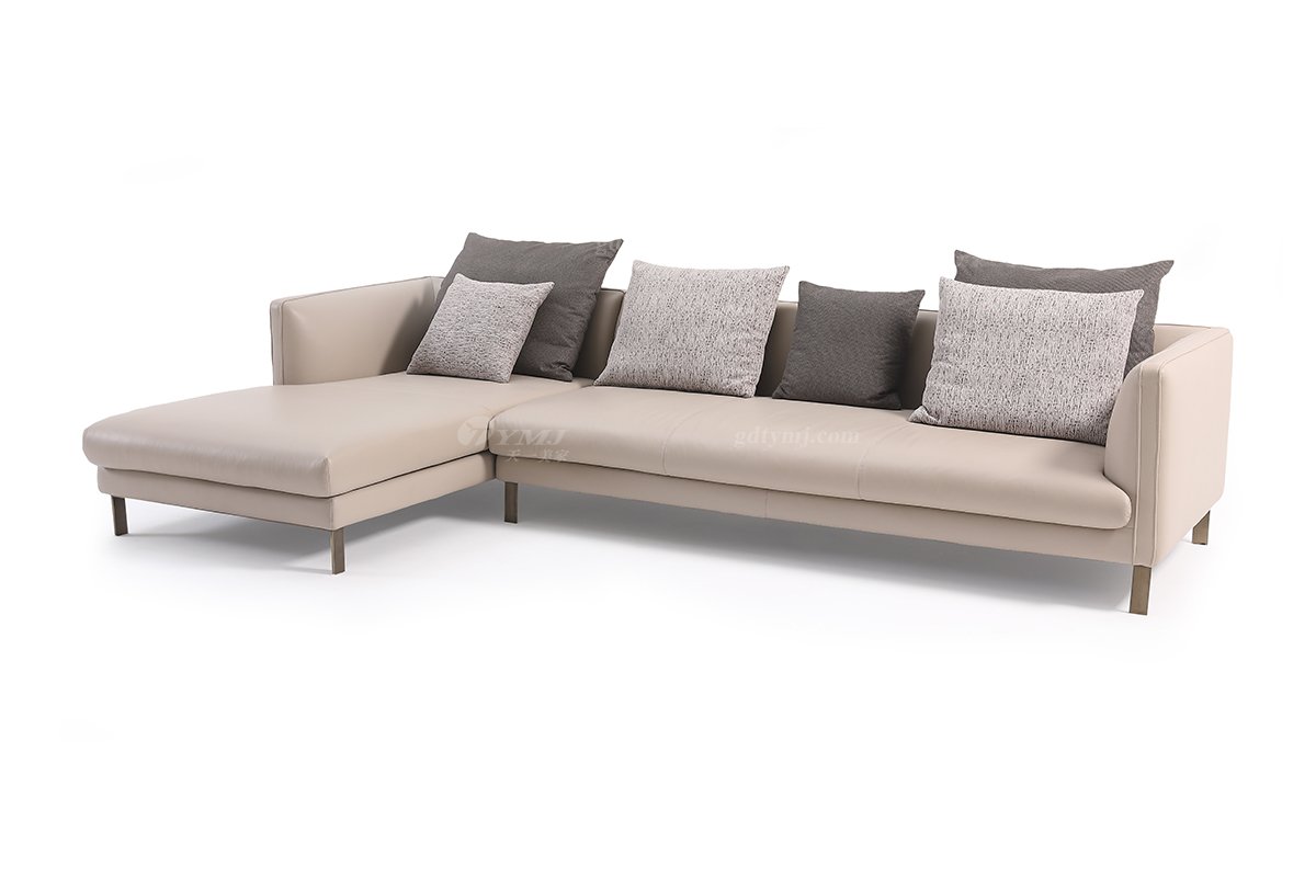 时尚91精品久久久久久水蜜桃现代极简家具别墅大宅家用米色转角沙发F9382转角沙发1