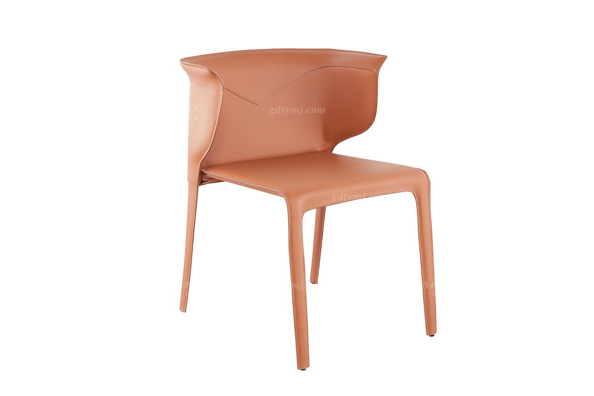 现代简约家具91精品久久久久久水蜜桃别墅会所家用时尚碳素钢皮艺餐椅