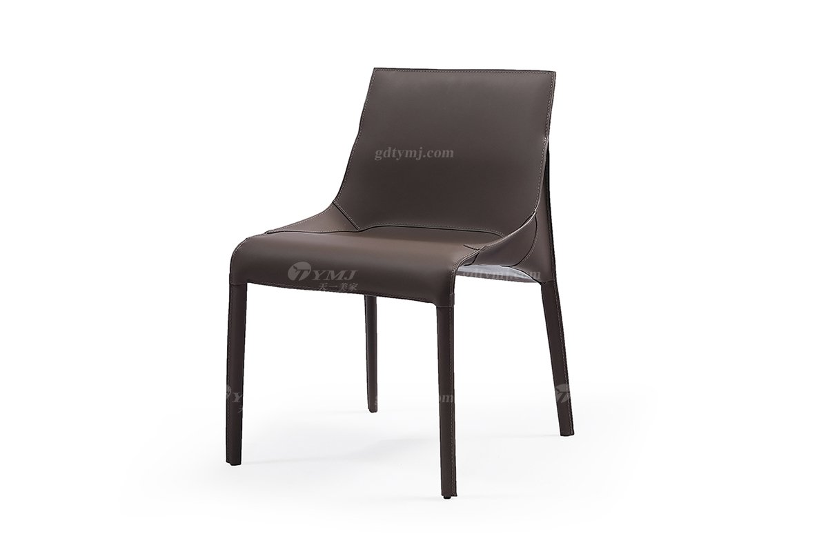  现代简约家具91精品久久久久久水蜜桃别墅会所家用时尚咖啡色皮艺餐椅5302-1