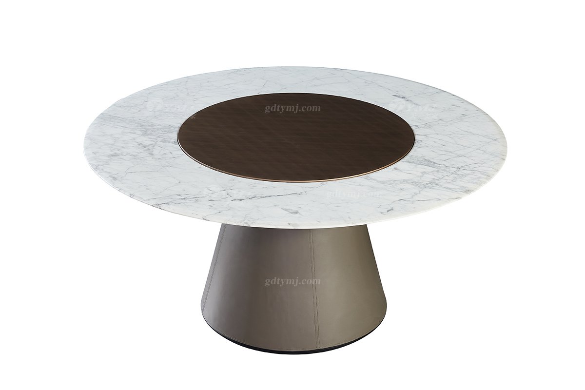  现代简约家具91精品久久久久久水蜜桃别墅会所家用时尚天然大理石圆餐台BRT3101-1.6