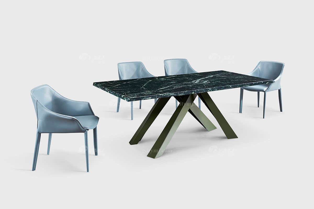  现代简约家具91精品久久久久久水蜜桃别墅会所家用时尚天然大理石长餐桌21009-2场景