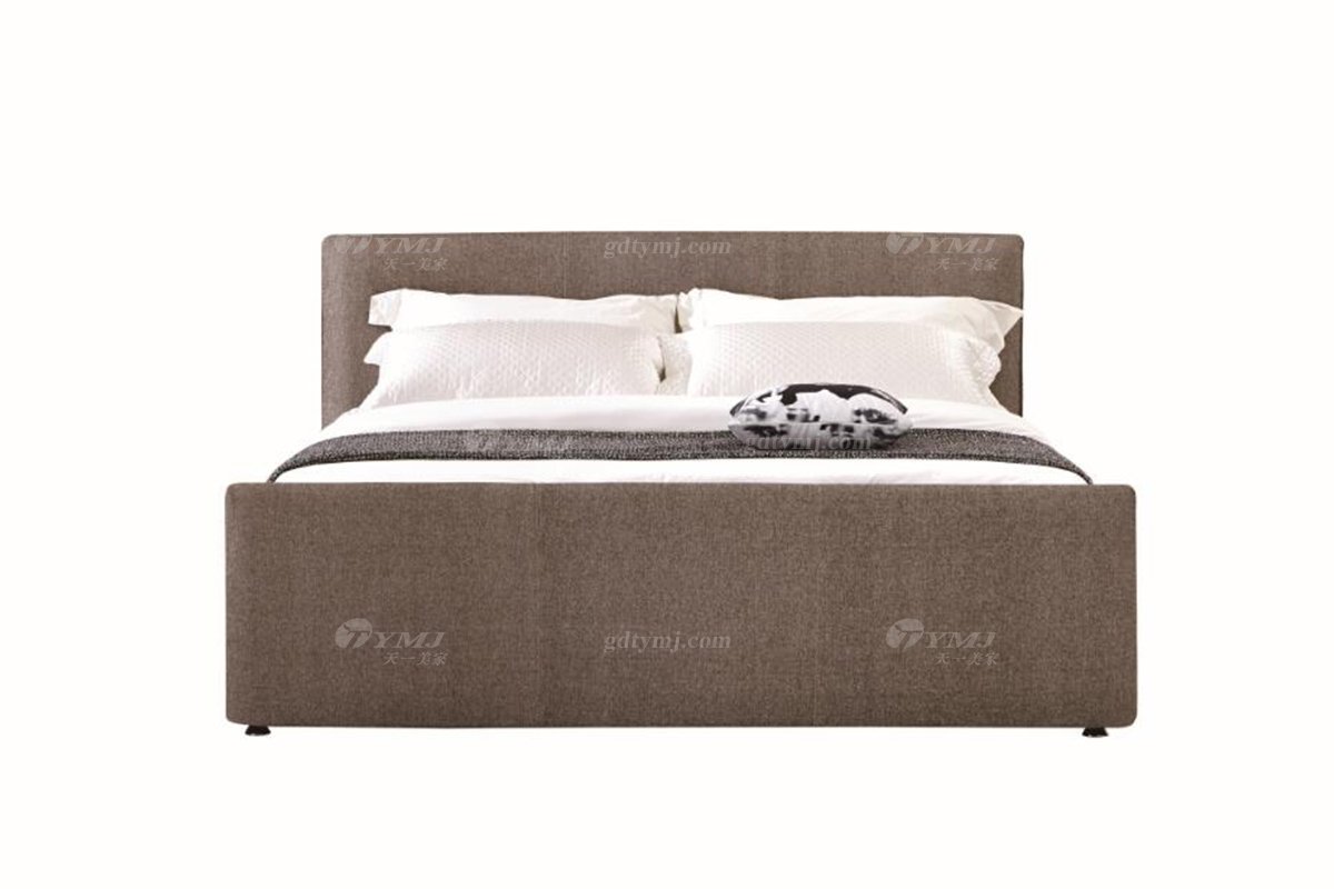  现代简约家具91精品久久久久久水蜜桃别墅会所家用时尚舒适棕色大床婚床双人床