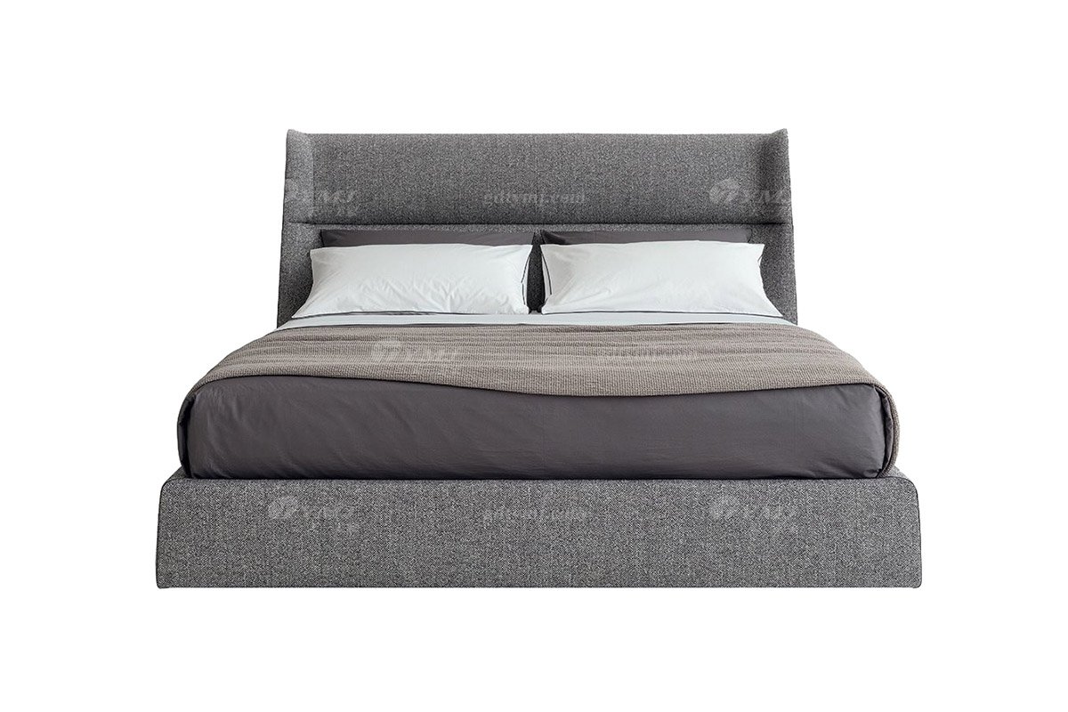  现代简约家具91精品久久久久久水蜜桃别墅会所家用时尚舒适灰色布艺卧室大床婚床双人床