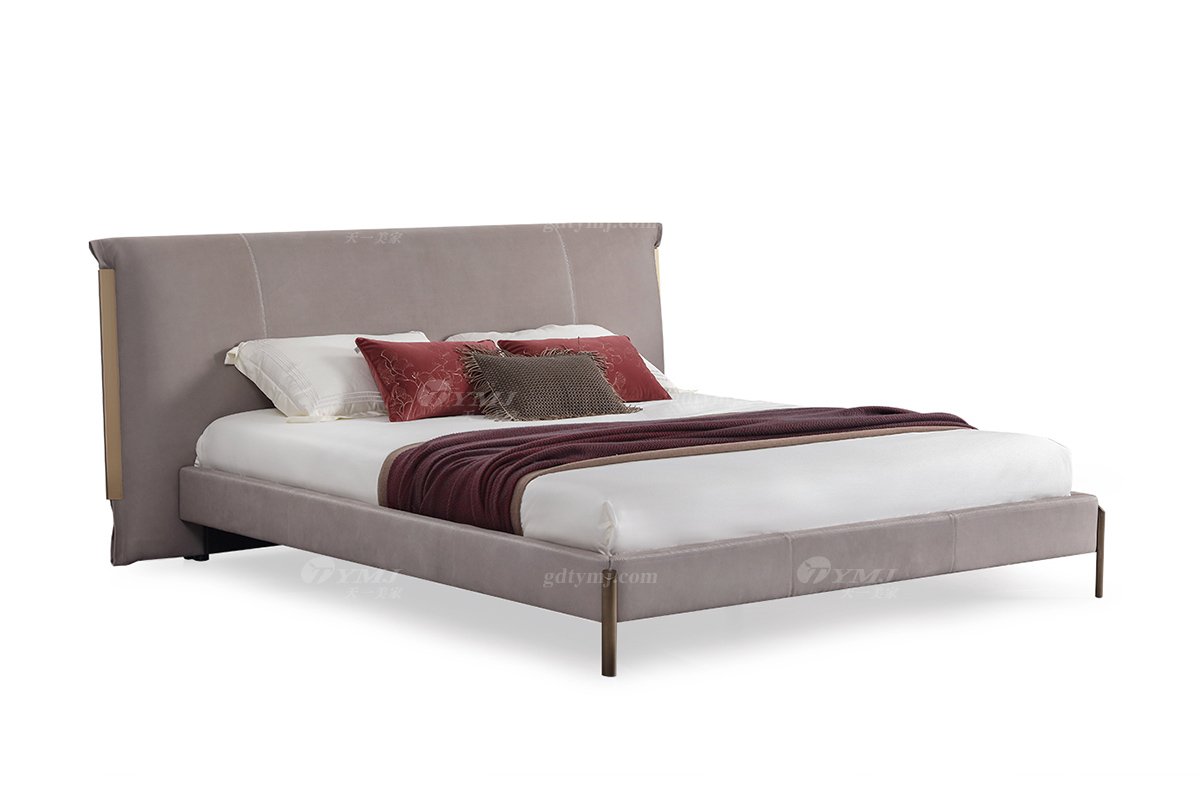  现代简约家具91精品久久久久久水蜜桃别墅会所家用时尚舒适皮布艺大床婚床双人床A2311-1