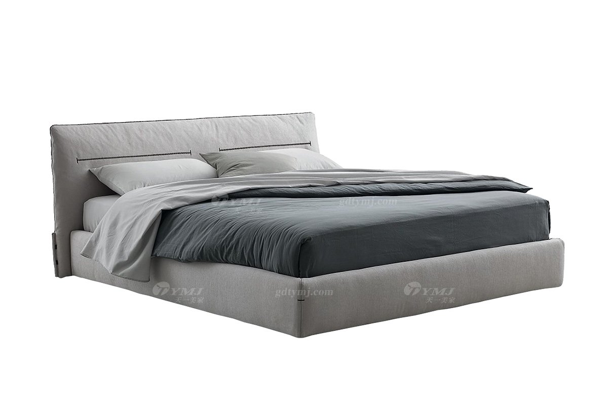  现代简约家具91精品久久久久久水蜜桃别墅会所家用时尚舒适布艺主卧大床婚床双人床K3250-2