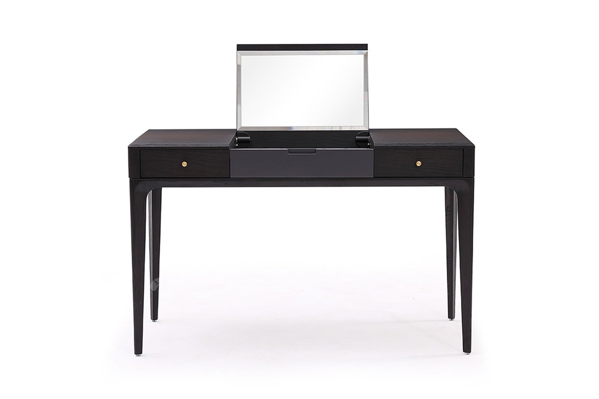  现代简约家具91精品久久久久久水蜜桃别墅会所家用时尚高级灰哑光烤漆+烟熏色妆台