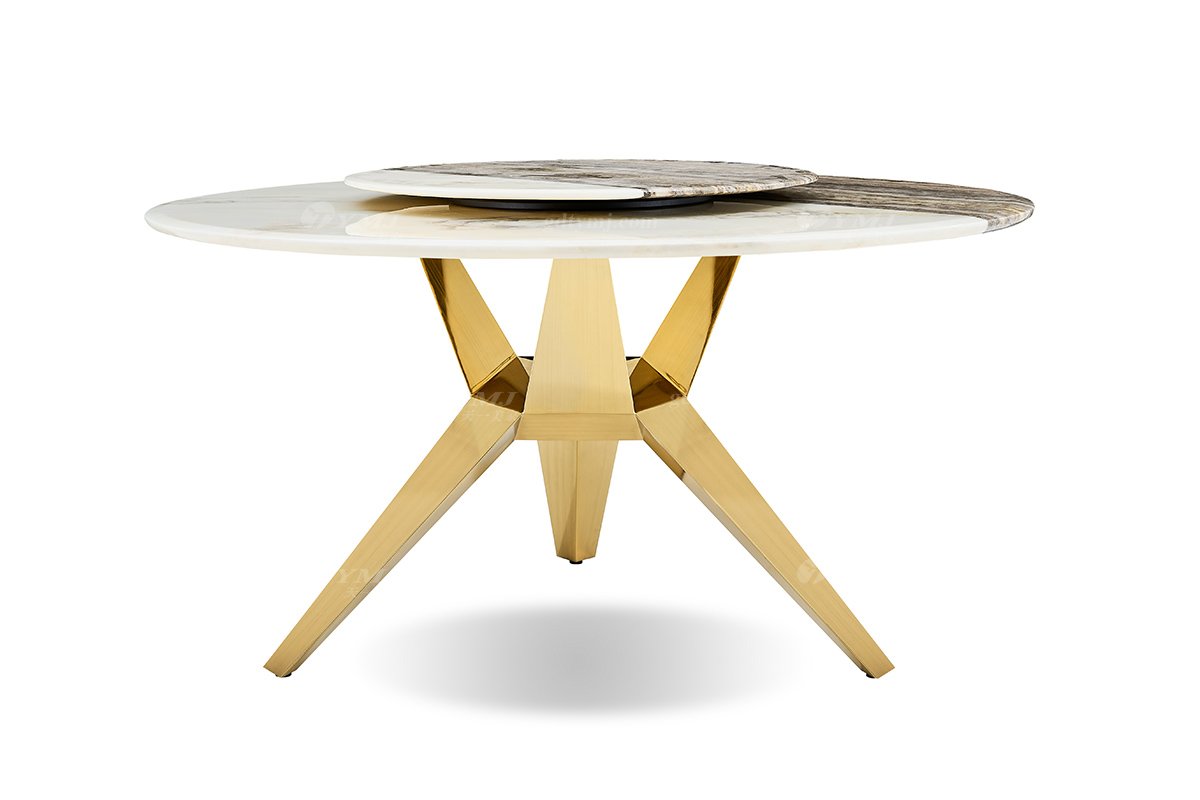 意式亚洲成AV人在线观看片水蜜桃91精品久久久久久水蜜桃别墅会所大宅家用时尚创意大理石+钛金属圆餐台