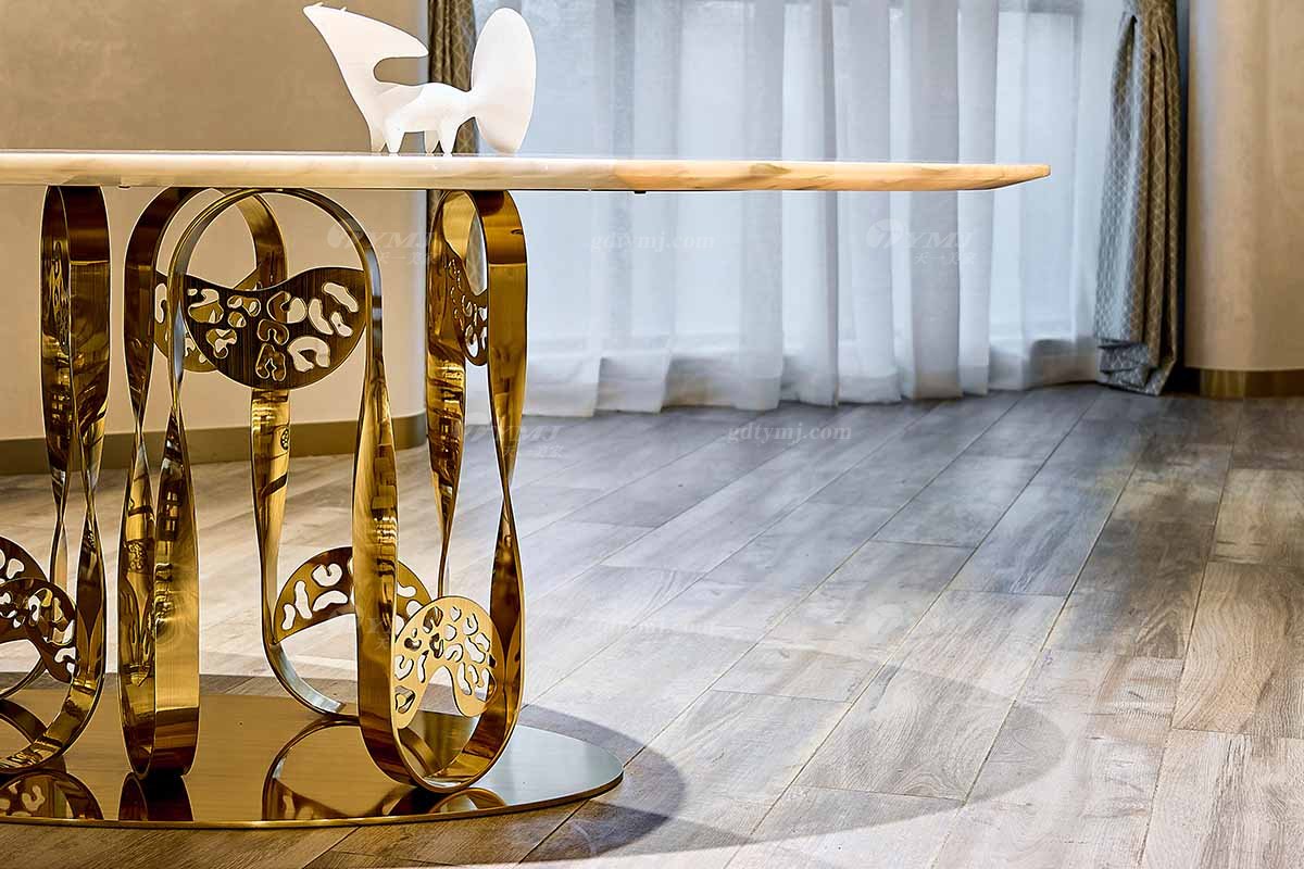 意式亚洲成AV人在线观看片水蜜桃91精品久久久久久水蜜桃别墅会所大宅家用时尚2.4米天然大理石+钛金属长餐台FB119D25CXL场景1