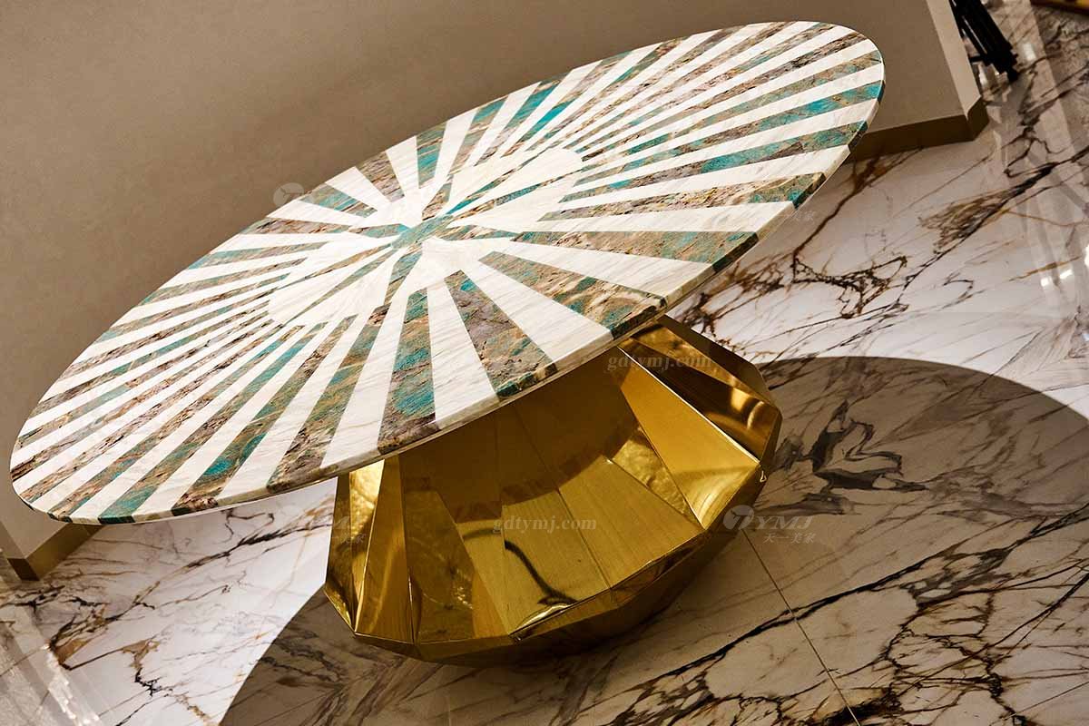 意式亚洲成AV人在线观看片水蜜桃91精品久久久久久水蜜桃别墅会所大宅家用奢华大气1.6米双拼大理石+钛金属圆餐台FB135D25RM场景