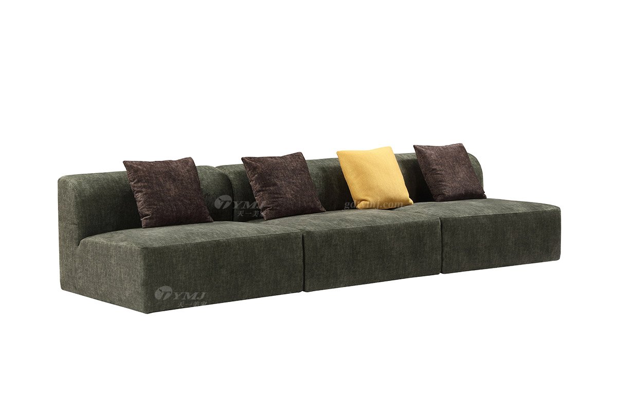 意式雅奢风格家具91精品久久久久久水蜜桃别墅会所家具时尚舒适大气绿色布艺多位沙发LS2202沙发1