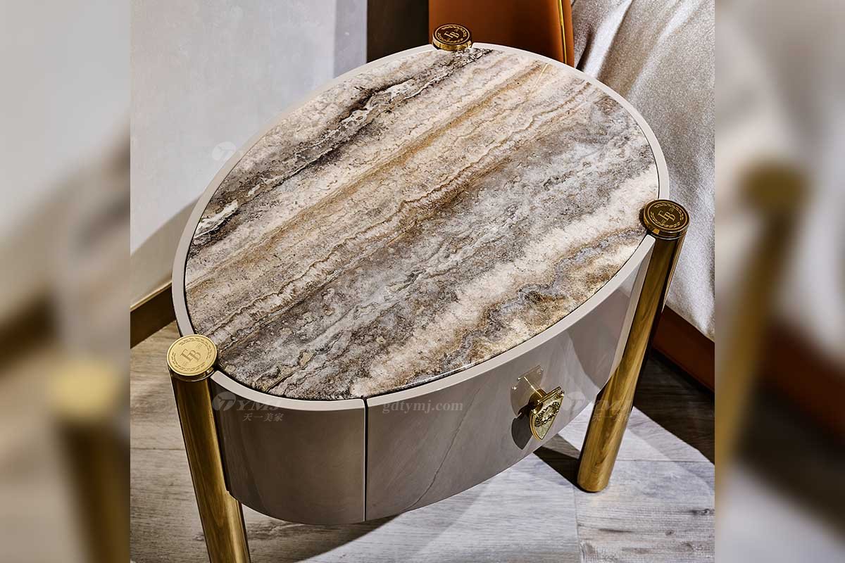 意式亚洲成AV人在线观看片水蜜桃91精品久久久久久水蜜桃别墅会所豪宅家用时尚奢华大理石+钛金属床头柜118B22床头柜2