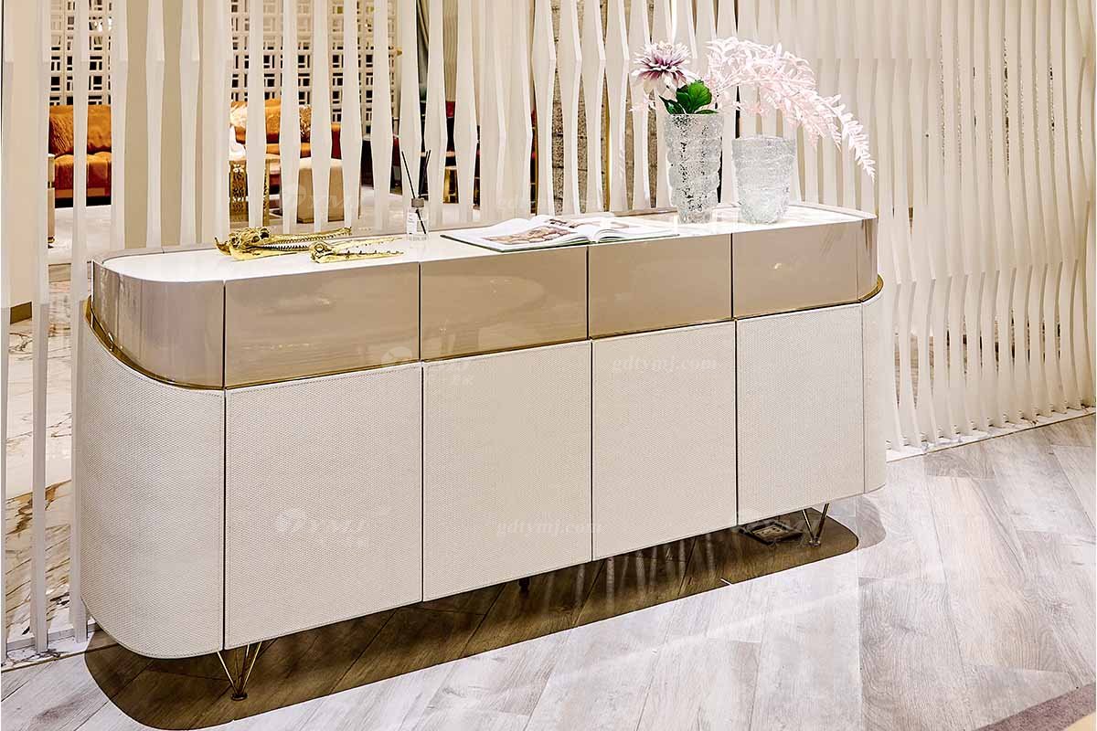 意式亚洲成AV人在线观看片水蜜桃91精品久久久久久水蜜桃别墅会所豪宅家用时尚奢华天然大理石米色餐边柜123D7餐边柜3